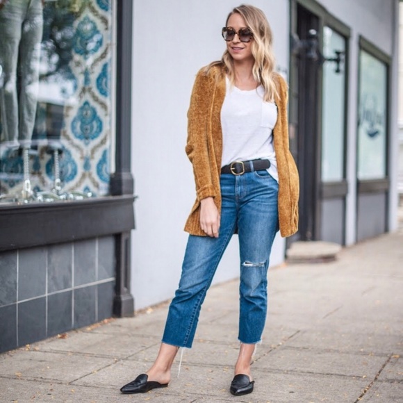 Chenille Open Front Cardigan (Carmel) - Picture 2 of 7